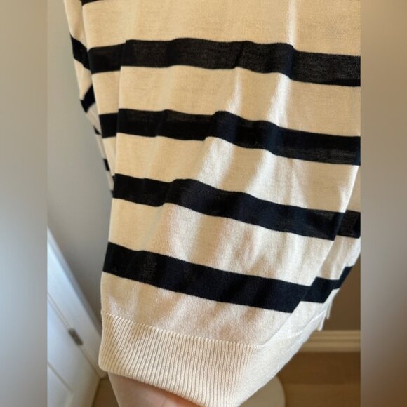 ZARA Fine Knit Striped Crew Neck Sweater | Size Small - Picture 2 of 6